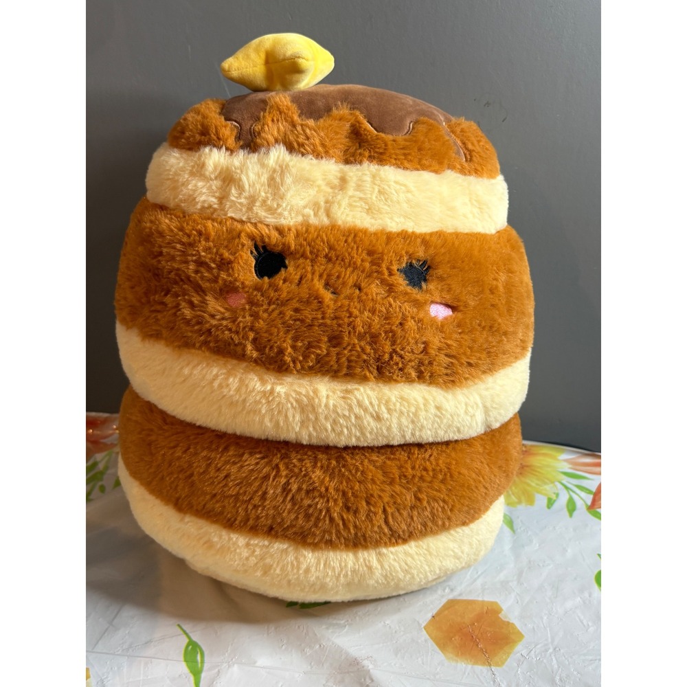 Squishmallows Fuzz-A-Mallows Sawtelle Strawberry Pancakes Plush 12 Inch Brown
